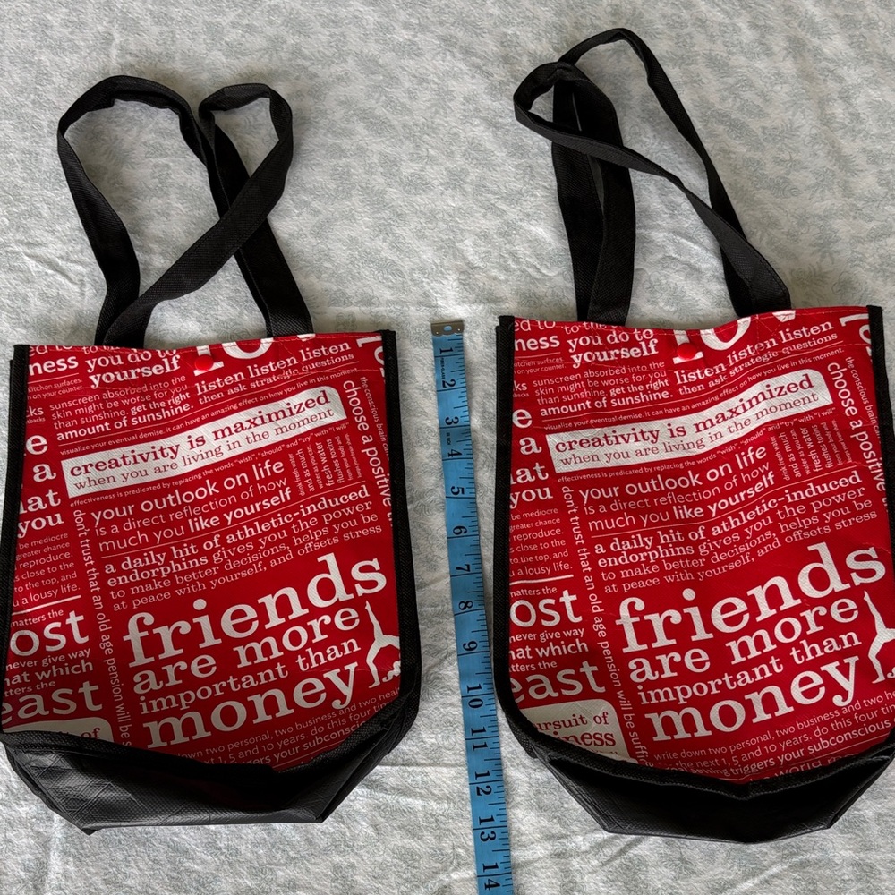 LULULEMON Red Recycle Tote Bag with Black Trim